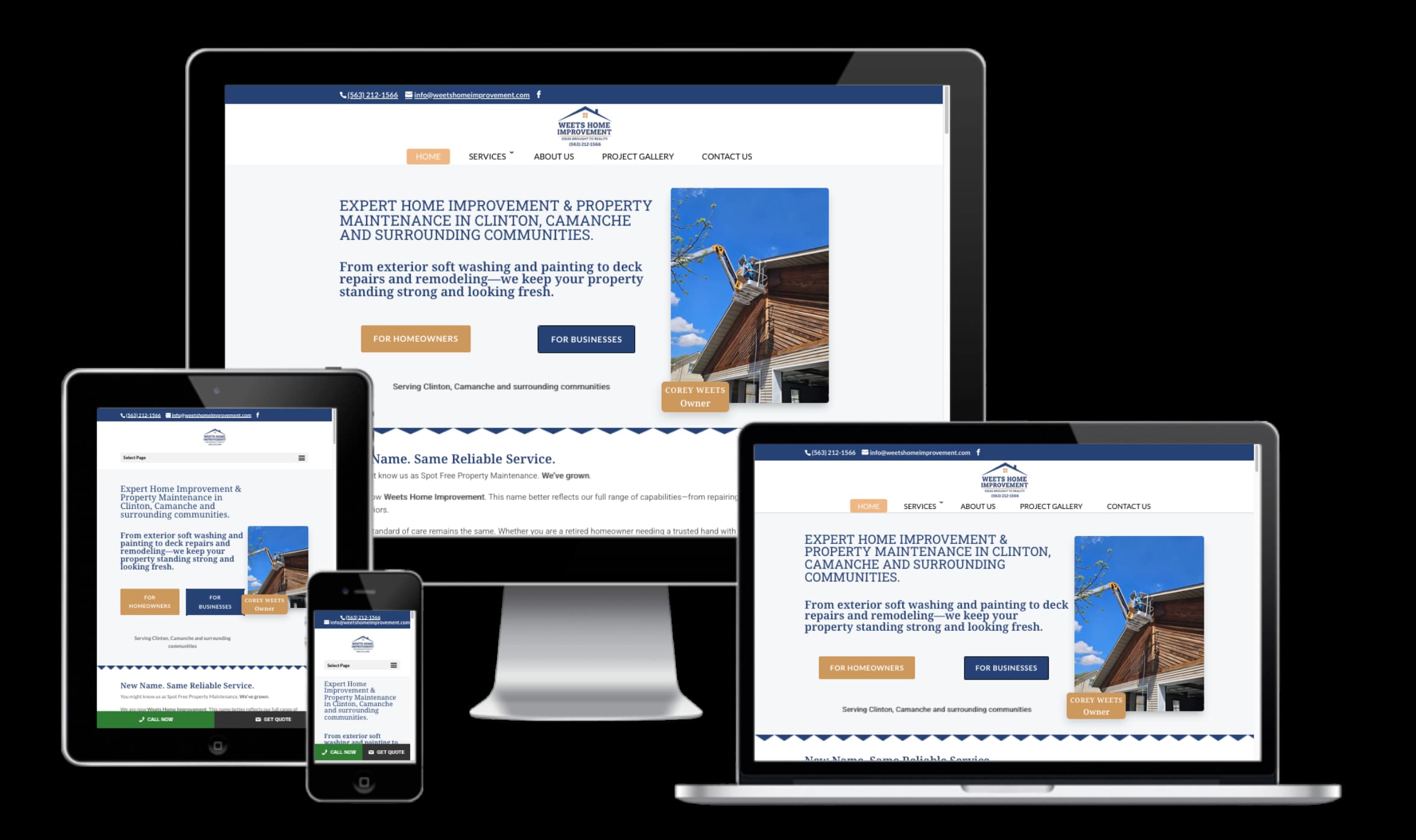 Weets Home Improvement website screenshot