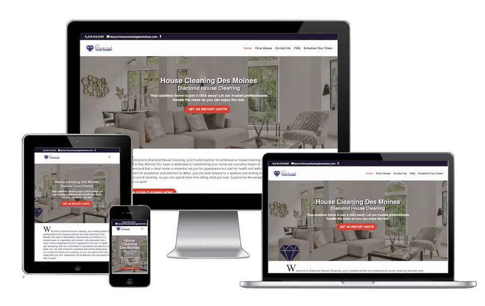 Diamond House Cleaning website