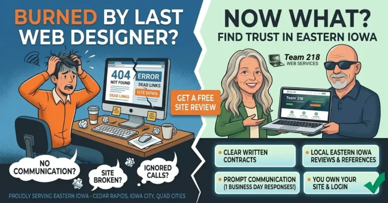 Burned by your last web designer | Team 218